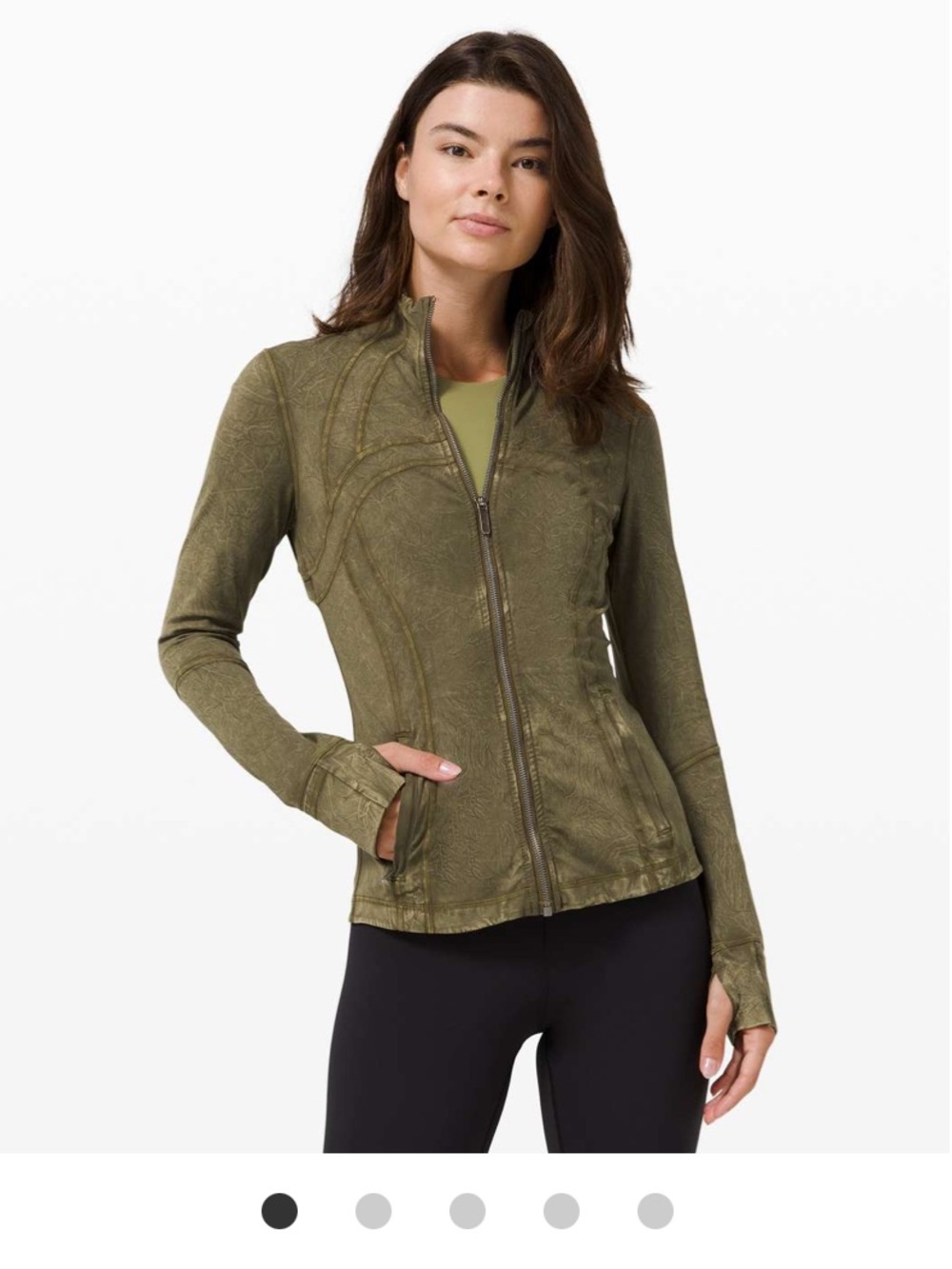 Lululemon Define Jacket, Ice Wash Moss Green, Sz 8, like new